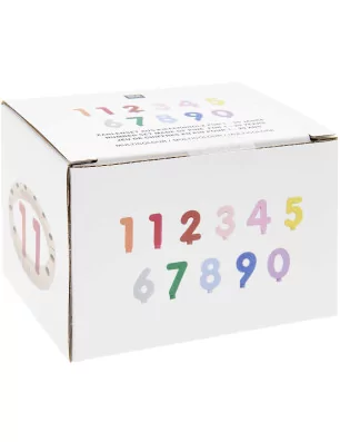 ENFANTS : Chiffres en bois de 0 à 9 'Rico Design' Multicolore 11pièces