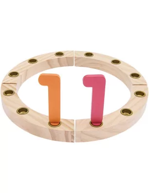 ENFANTS : Chiffres en bois de 0 à 9 'Rico Design' Multicolore 11pièces