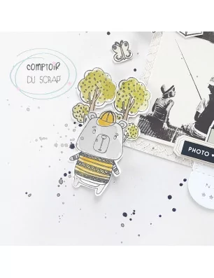 SCRAPBOOKING : Tampons transparents 'Comptoir du Scrap - Echappée Belle' Sur le camp