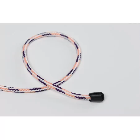 Cordon tressé rond '3B Com' Ecru/Saumon/Iris 4 mm x 1 m