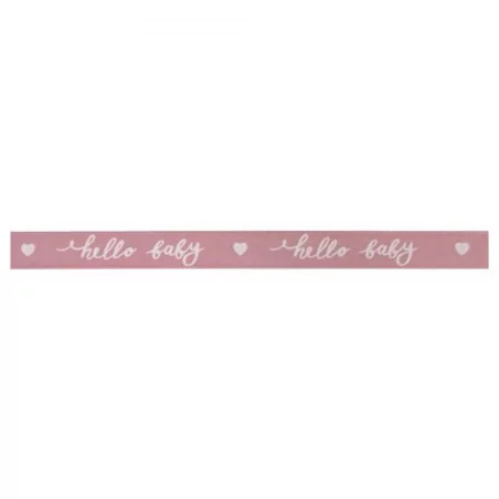SCRAPBOOKING : Ruban déco 'Rayher' Hello Baby Rose 15 mm x 1 m