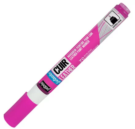 PEINTURE POUR CUIR : Marqueur peinture pour cuir 'Pébéo - Setacolor Cuir' Rose fluo PEINTURE POUR CUIR : Marqueur peinture pour cuir 'Pébéo - Setacolor Cuir' Rose fluo