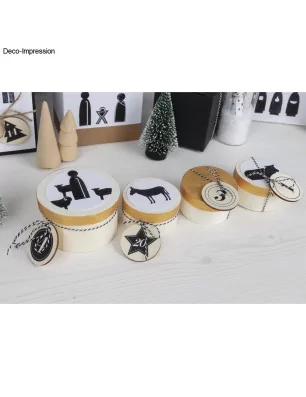SCRAPBOOKING : 24 Chiffres de l'Avent en bois 'Rayher' 4 cm