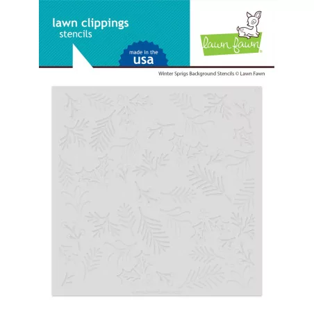 POCHOIRS : 3 Pochoirs 'Lawn Fawn' Winter Sprigs Background