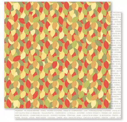 PAPIERS SCRAPBOOKING : Papier double 30x30 'Mes P'tits Ciseaux - Automne Gourmand' 5