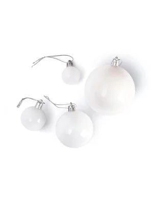 SUPPORTS A DECORER : Lot de 39 Boules de Noël à décorer 'Graine Créative' Blanc