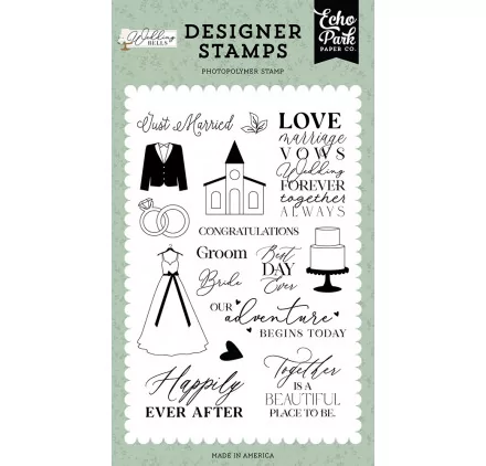 SCRAPBOOKING : Tampons transparents 'Echo Park Paper - Wedding Bells' Happily Ever After SCRAPBOOKING : Tampons transparents 'Echo Park Paper - Wedding Bells' Happily Ever After