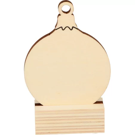 SUPPORTS A DECORER : Lot de 6 marque-places en bois 'Artemio' Boules