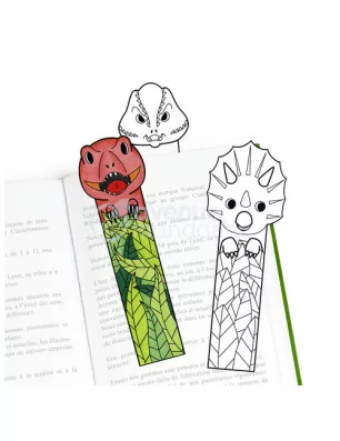 ENFANTS : Marque-pages à colorier 'Avenue Mandarine - Graffy Bookmark' Dinosaures