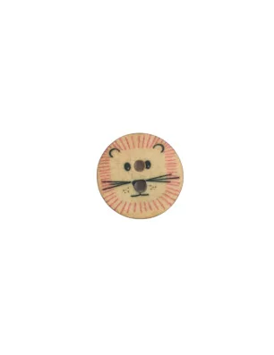 SCRAPBOOKING : Bouton en bois 2 trous '3B Com' Lion 15 mm