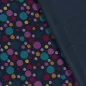 Tissu Sweat polaire alpin '3B Com' Imprimé Pois bleu marine 150 cm par 50 cm (à la coupe) 