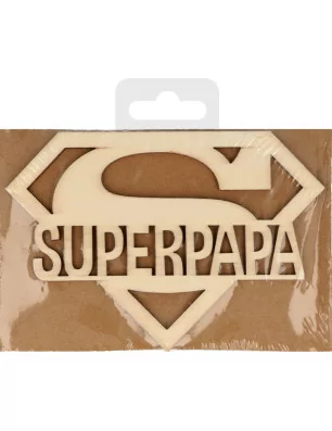 SUPPORTS A DECORER : Silhouette en bois 'Artemio' Super Papa 14.5x10 cm