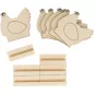 Lot de 6 marque-places en bois 'Artemio - Saute-Mouton' Poules Lot de 6 marque-places en bois 'Artemio - Saute-Mouton' Poules