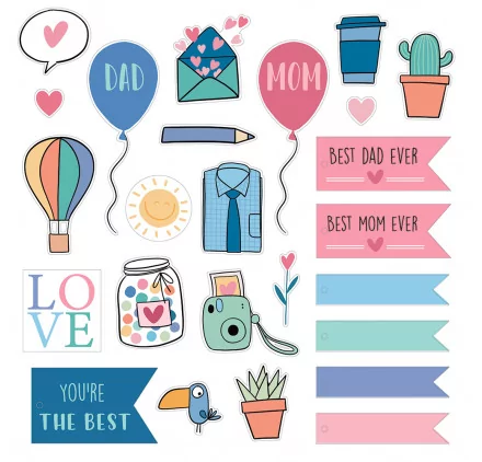 SCRAPBOOKING : Die-cuts 'Artemio - Fête des mères & pères' Anglais SCRAPBOOKING : Die-cuts 'Artemio - Fête des mères & pères' Anglais