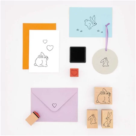 Set de tampons bois 'Rico Design - Paper Poetry' Lapins