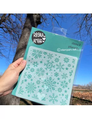 POCHOIRS : Pochoir 18x18 'Stampam' Flocons de neige