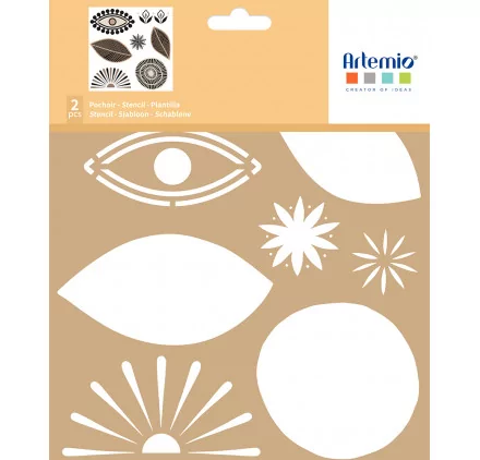 POCHOIRS : Lot de 2 Pochoirs 'Artemio - Boho' 20x20 cm