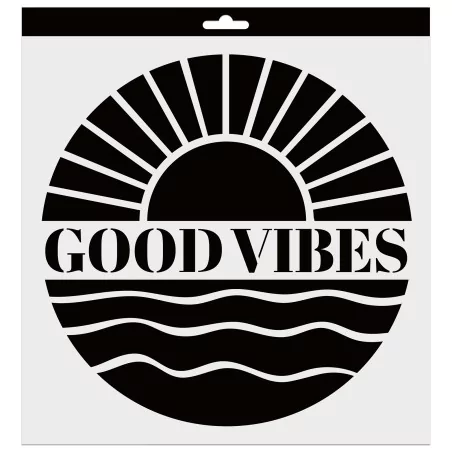 POCHOIRS : Pochoir deco 28x28 cm 'Aladine' Good Vibes