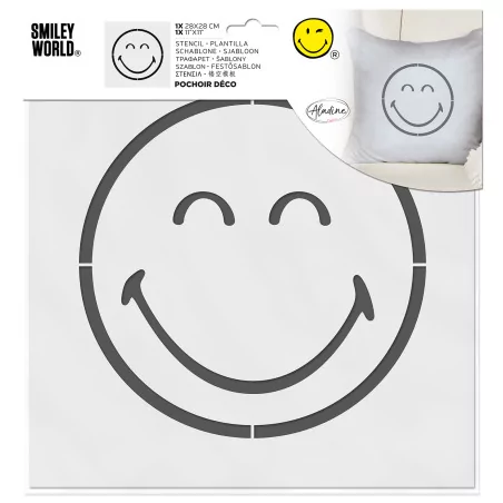 Pochoir deco 28x28 cm 'Aladine' Smiley clin d'oeil