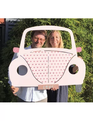 SUPPORTS A DECORER : Photobooth en bois 'Gomille' Voiture 93x82 cm