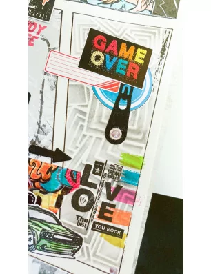SCRAPBOOKING : Planche d'étiquettes 'Graffiti' Girl' City Street