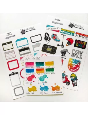 SCRAPBOOKING : Planche d'étiquettes 'Graffiti' Girl' City Street