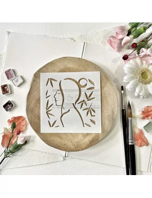 POCHOIRS : Pochoir 'Chou & Flowers - Soleil Levant' Esquisse