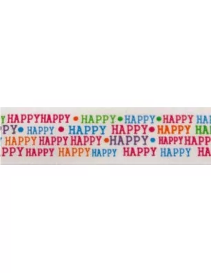 SCRAPBOOKING : Ruban satin 'Stafil' Happy 15 mm x 5 m
