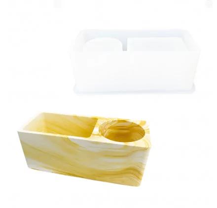MODELAGE ET MOULAGE : Moule en silicone 'Unicraft - Jesmonite' Porte-stylo rond et carré
