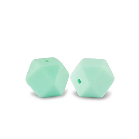 BIJOUX : Perle en silicone 'La Fourmi Créative' Diamant Menthe verte 14x18 mm