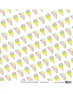 PAPIERS&nbsp;30x30 DECORES : Papier double 30x30 'La Petite Française - Litha' 2