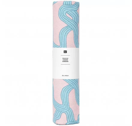 ART DU FIL : Coupon de tissu canevas 'Rico Design' Mycélium Rose 50x140 cm