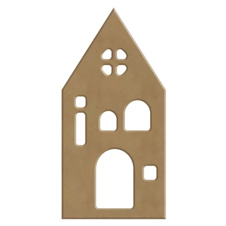 SUPPORTS A DECORER : Maison scandinave en bois 'Gomille' 6x13 cm