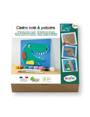 ENFANTS : Coffret Cadre en bois 'Aladine' Dino