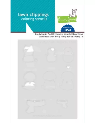 POCHOIRS : 2 Pochoirs 'Lawn Fawn' Frosty Family Add-On Coloring