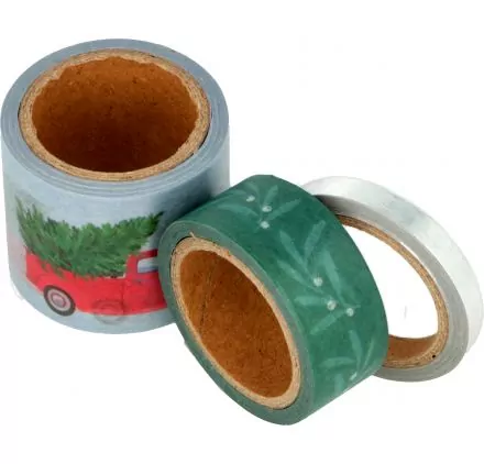 SCRAPBOOKING : 3 rubans adhésifs décoratifs 'Artemio - Christmas Time' Camion 5/15/30 mm x 5 m