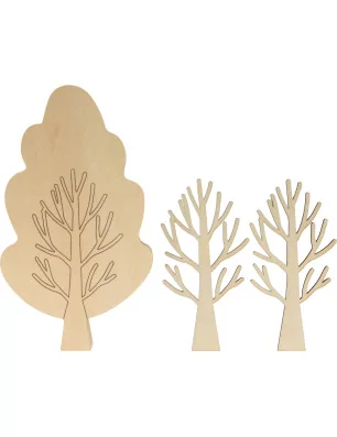 SUPPORTS A DECORER : Arbre déco en bois 'Artemio' Bouleau 21x12x2.5 cm