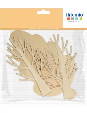 SUPPORTS A DECORER : Arbre déco en bois 'Artemio' Bouleau 21x12x2.5 cm