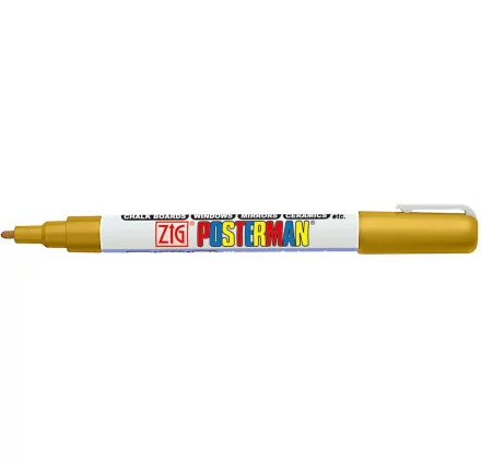 MARQUEURS : Marqueur craie waterproof 'Zig' Posterman Or 1 mm MARQUEURS : Marqueur craie waterproof 'Zig' Posterman Or 1 mm
