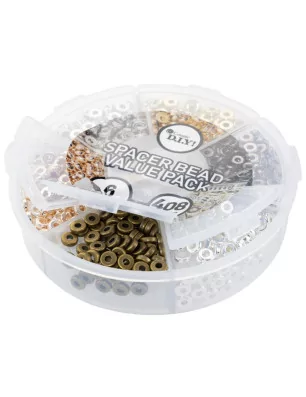 PERLES : Boîte de 408 Espaceurs en métal 'Cousin DIY' 6 mm