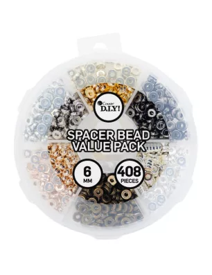 PERLES : Boîte de 408 Espaceurs en métal 'Cousin DIY' 6 mm