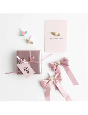 SCRAPBOOKING : Lot de 10 pinces à linge en bois 'Rico Design' clips rose couleurs mixtes