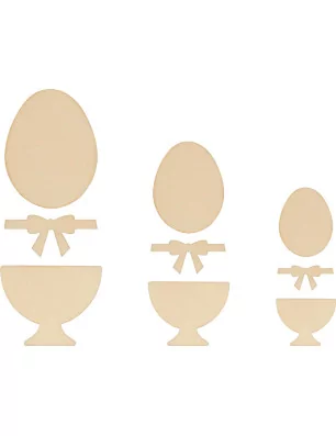 SCRAPBOOKING : Lot de 18 Mini Silhouettes en bois 'Artemio - Funny Eggs'