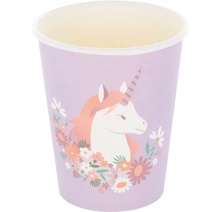 DECORATION DE FETES : Lot de 10 gobelets en carton 'Artemio' Liberty Licorne 270 ml