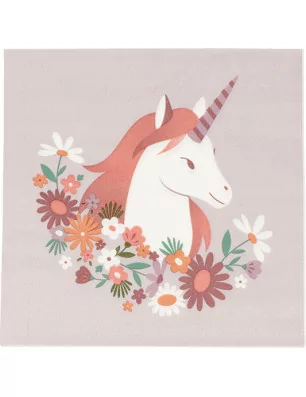 SERVIETTES / COLLAGE : Lot de 10 Serviettes 30x30 'Artemio - Artemio Party' Liberty Licorne
