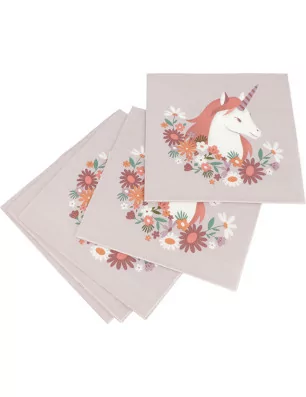 SERVIETTES / COLLAGE : Lot de 10 Serviettes 30x30 'Artemio - Artemio Party' Liberty Licorne