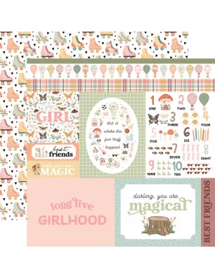 SCRAPBOOKING : Papier double 30x30 'Carta Bella - That's My Girl' Multi Journaling Cards