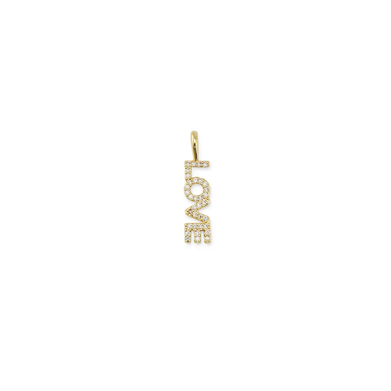 BRELOQUES : Breloque en métal et zirconium 'La Fourmi Créative' Love Doré 23x5.5 mm BRELOQUES : Breloque en métal et zirconium 'La Fourmi Créative' Love Doré 23x5.5 mm