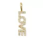 Breloque en métal et zirconium 'La Fourmi Créative' Love Doré 23x5.5 mm Breloque en métal et zirconium 'La Fourmi Créative' Love Doré 23x5.5 mm