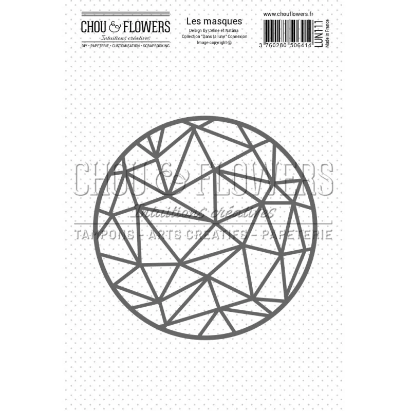 POCHOIRS : Masque rond 'Chou & Flowers - Dans la lune' Connexion POCHOIRS : Masque rond 'Chou & Flowers - Dans la lune' Connexion
